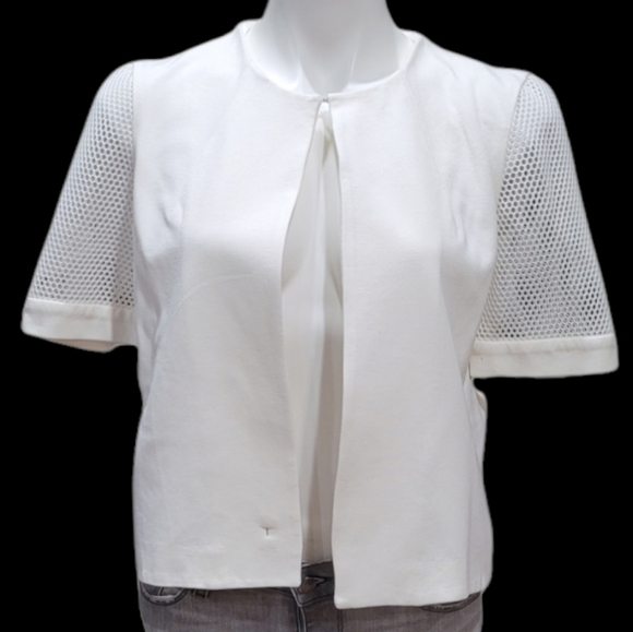 Nine West Tops - Nine West White Cardigan Short Sleeve Jacket Women's Sz 8